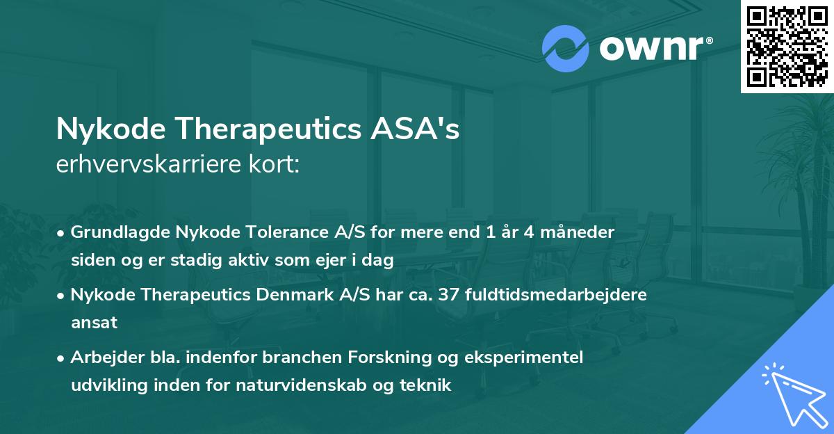 Nykode Therapeutics ASA's erhvervskarriere kort