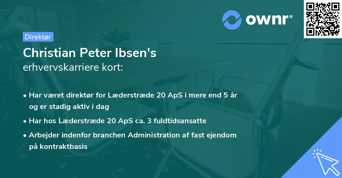 Christian Peter Ibsen's erhvervskarriere kort