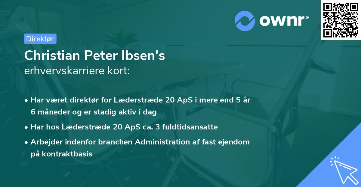 Christian Peter Ibsen's erhvervskarriere kort