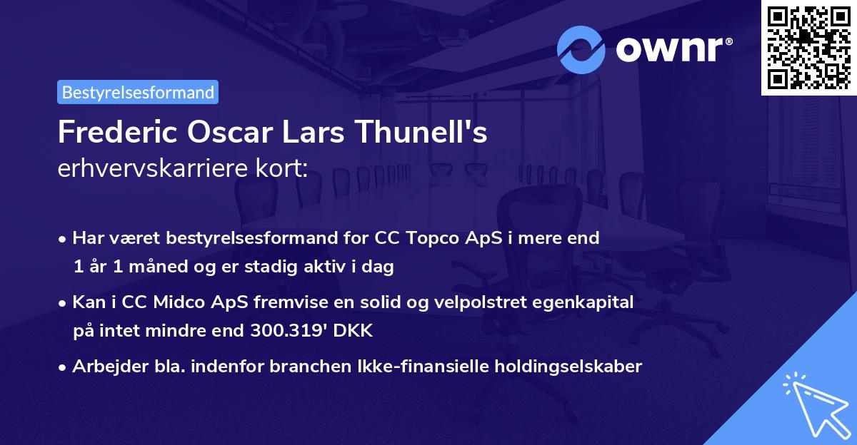 Frederic Oscar Lars Thunell's erhvervskarriere kort