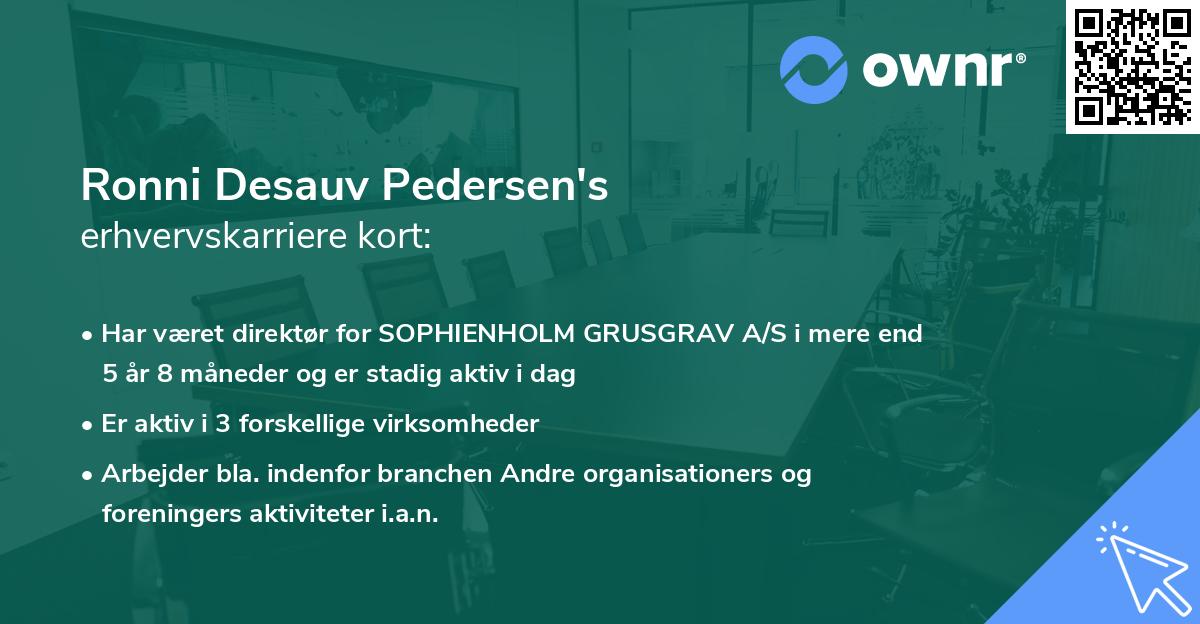Ronni Desauv Pedersen's erhvervskarriere kort