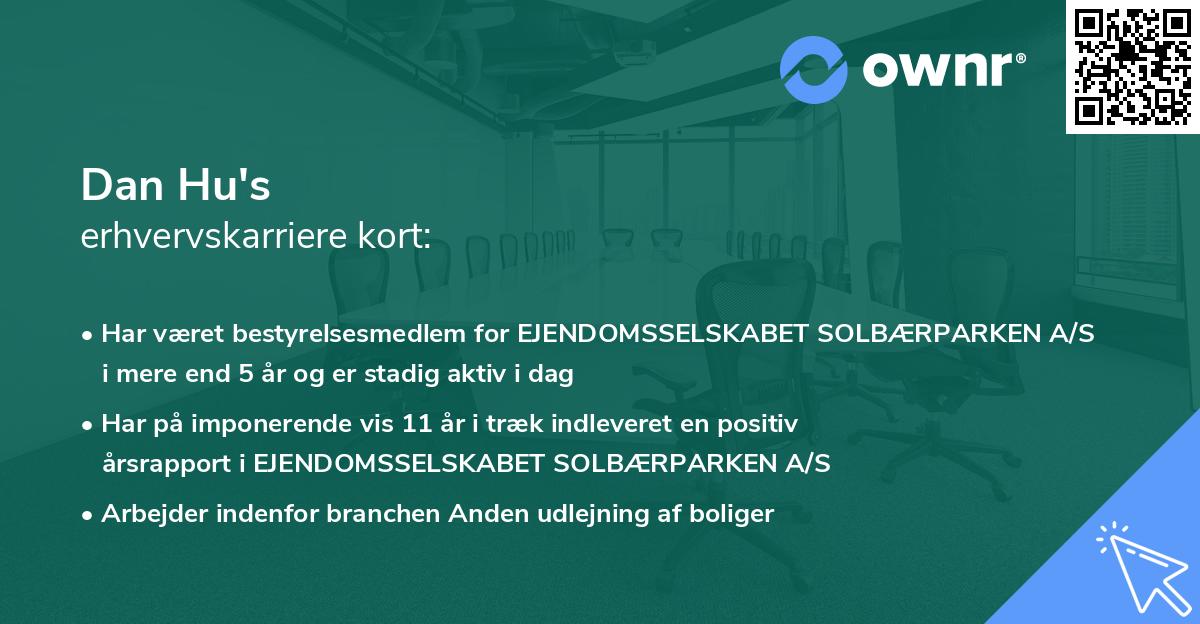 Dan Hu's erhvervskarriere kort