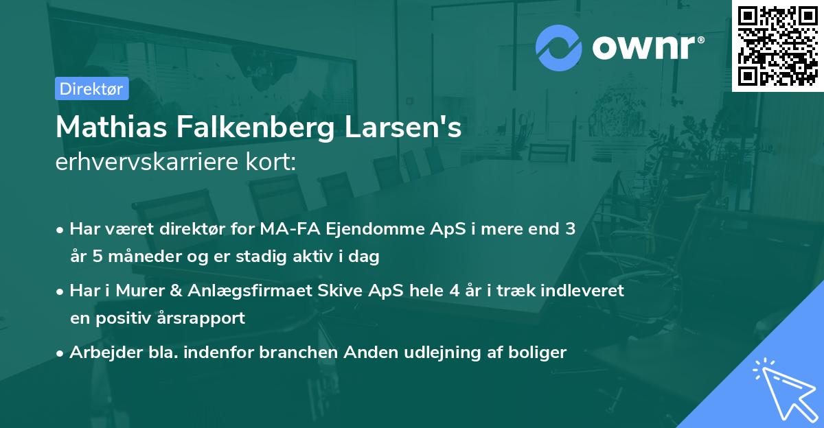 Mathias Falkenberg Larsen's erhvervskarriere kort