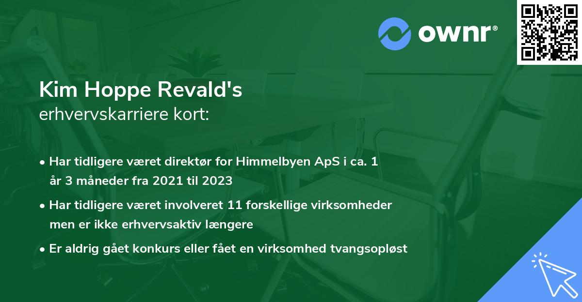 Kim Hoppe Revald's erhvervskarriere kort