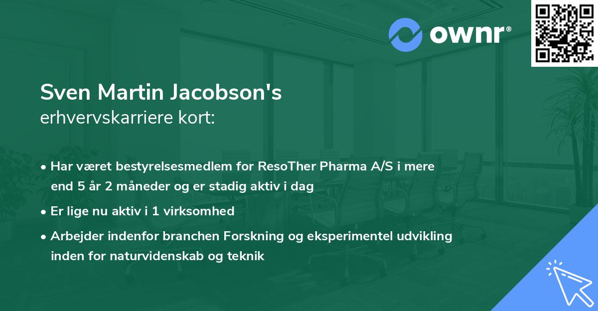 Sven Martin Jacobson's erhvervskarriere kort