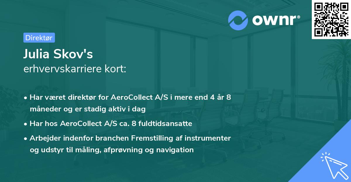Julia Skov's erhvervskarriere kort