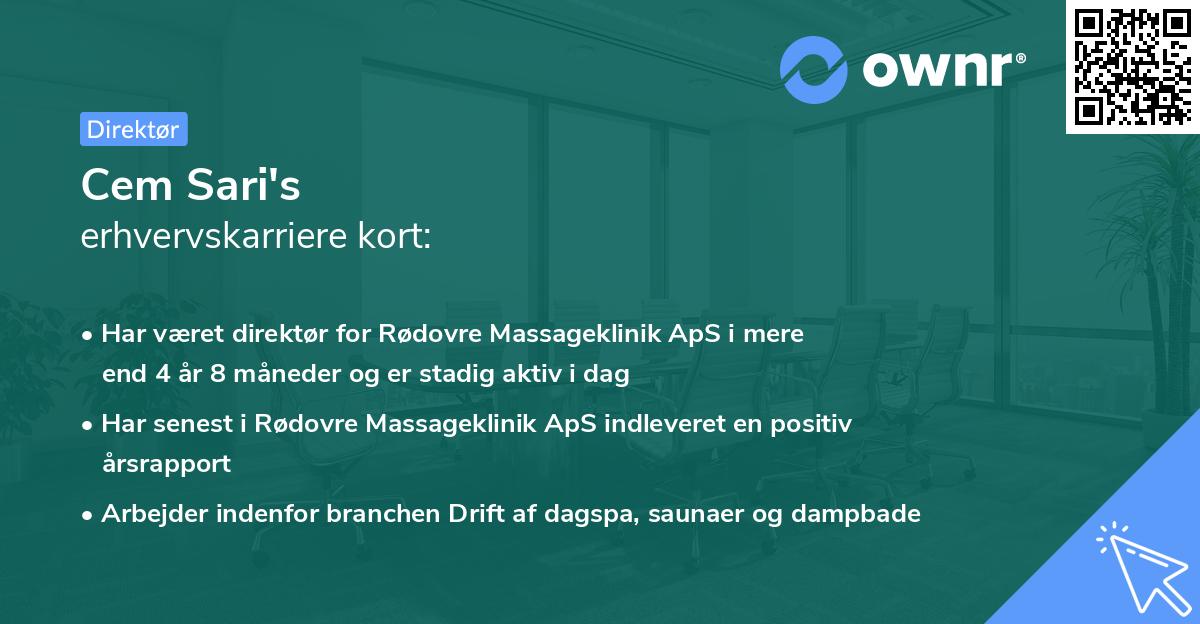 Cem Sari's erhvervskarriere kort