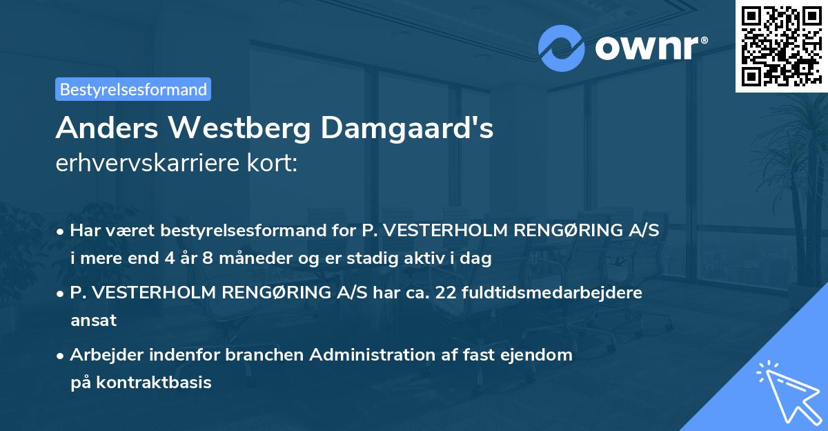 Anders Westberg Damgaard's erhvervskarriere kort