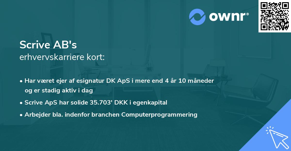 Scrive AB's erhvervskarriere kort