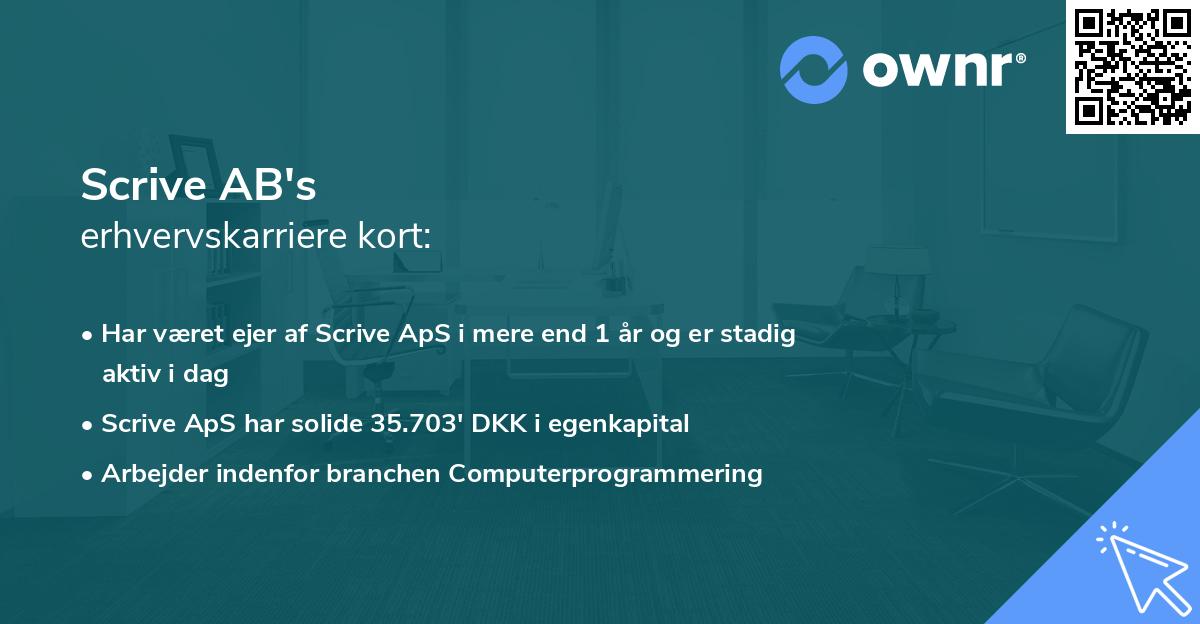 Scrive AB's erhvervskarriere kort