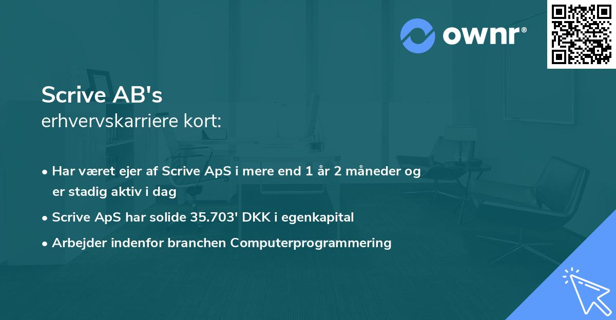 Scrive AB's erhvervskarriere kort