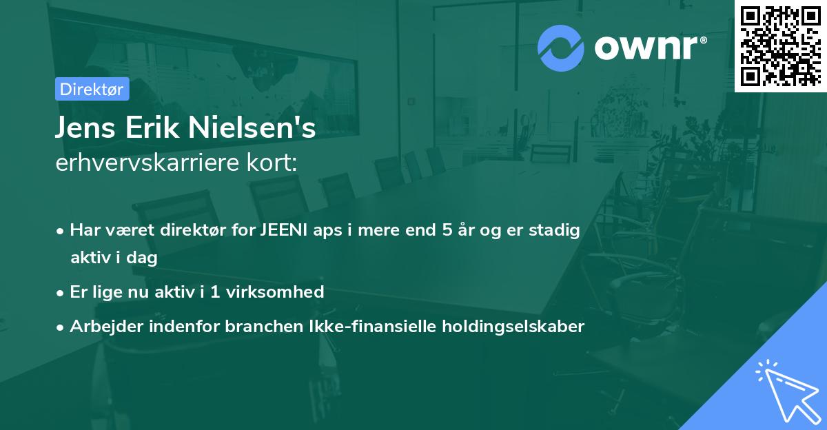 Jens Erik Nielsen's erhvervskarriere kort