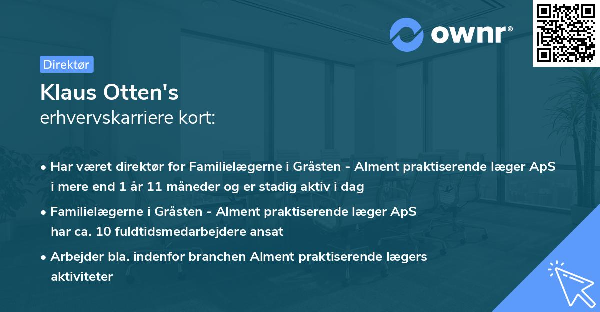 Klaus Otten's erhvervskarriere kort