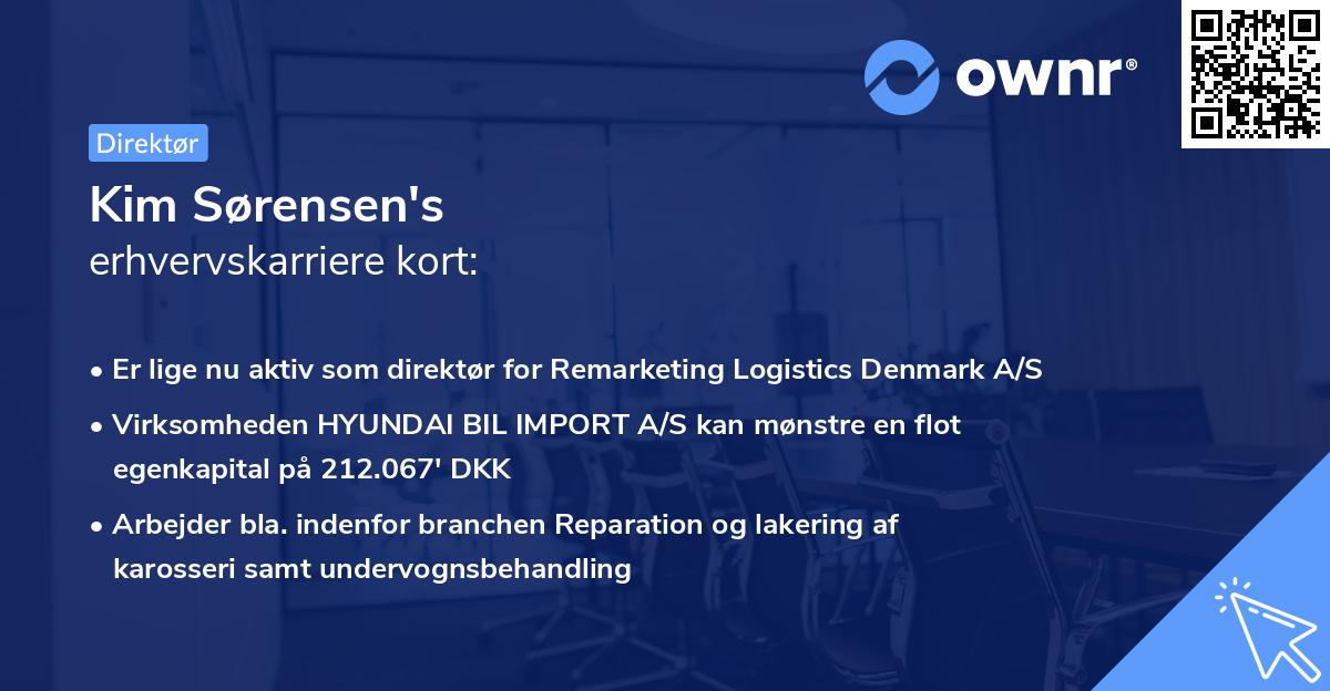 Kim Sørensen's erhvervskarriere kort
