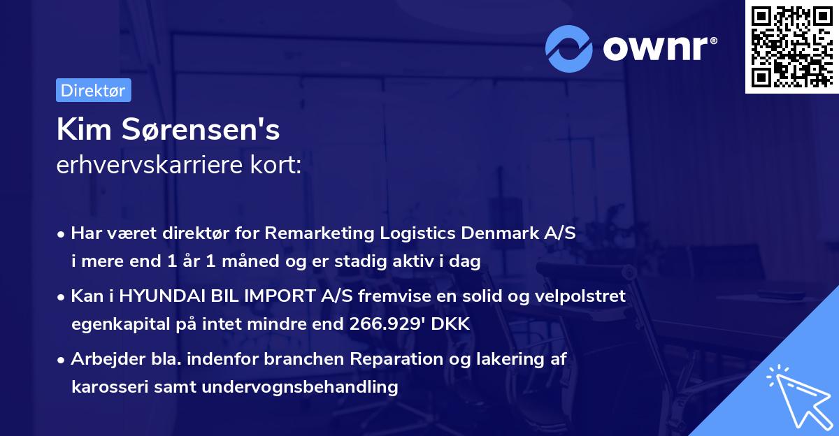Kim Sørensen's erhvervskarriere kort