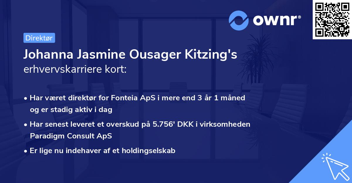 Johanna Jasmine Ousager Kitzing's erhvervskarriere kort