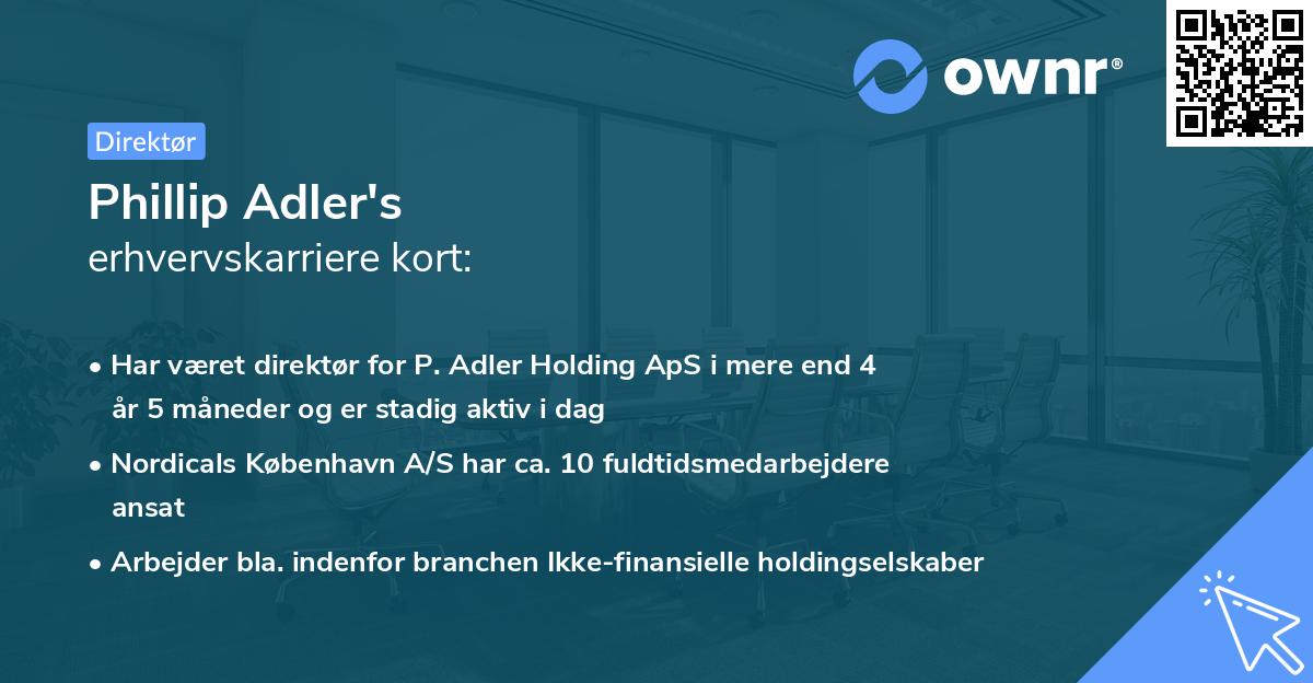 Phillip Adler's erhvervskarriere kort