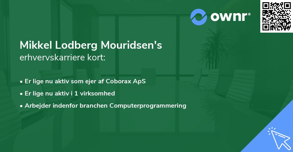Mikkel Lodberg Mouridsen's erhvervskarriere kort