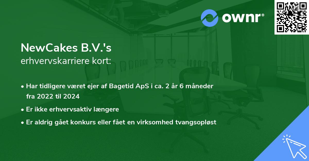 NewCakes B.V.'s erhvervskarriere kort