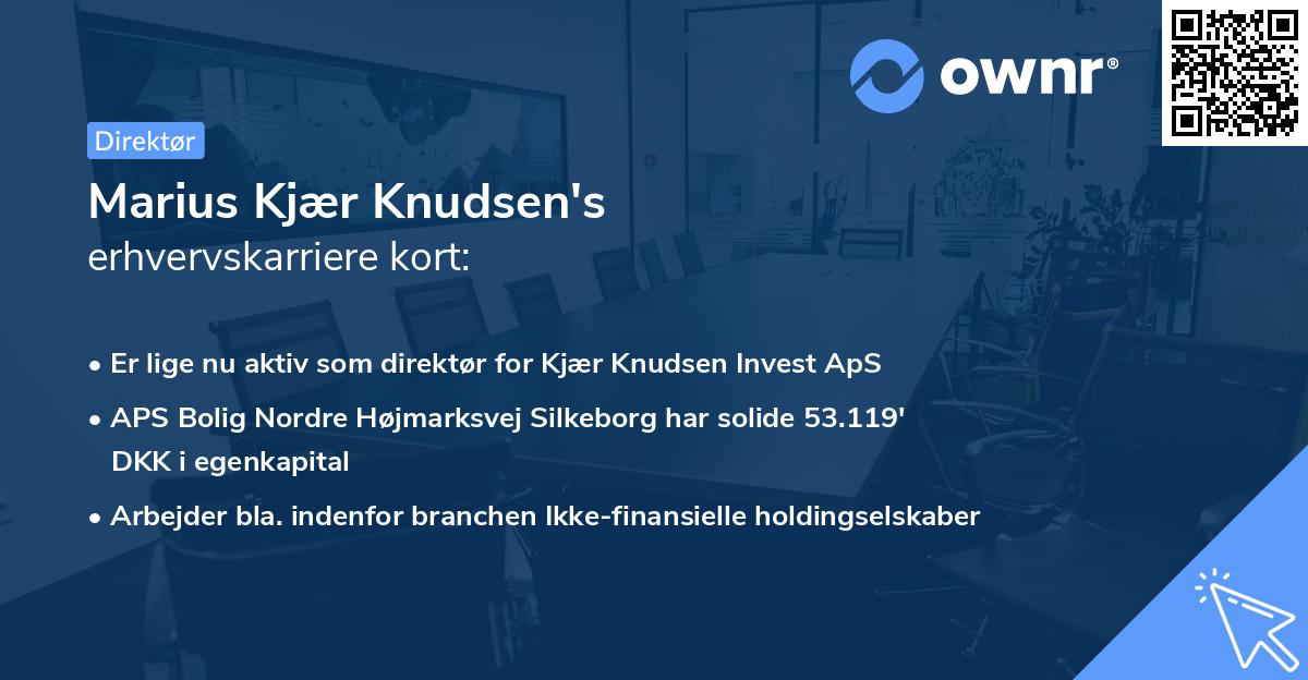 Marius Kjær Knudsen's erhvervskarriere kort