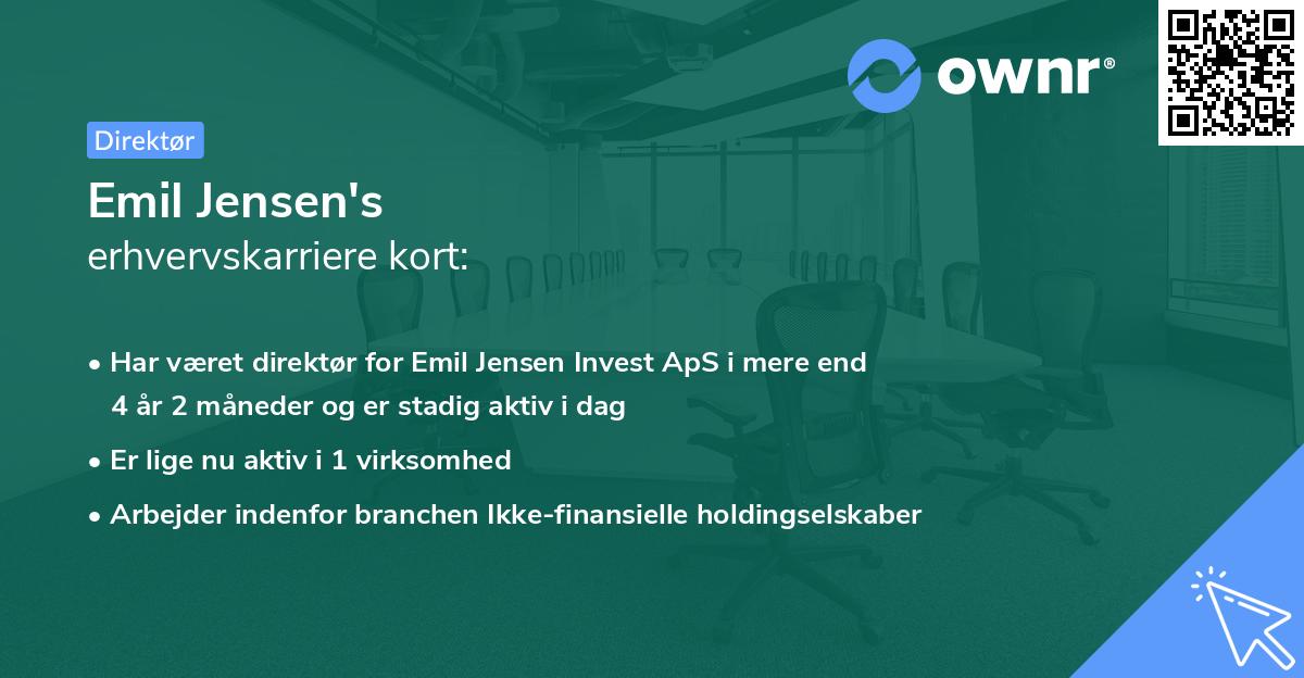 Emil Jensen's erhvervskarriere kort
