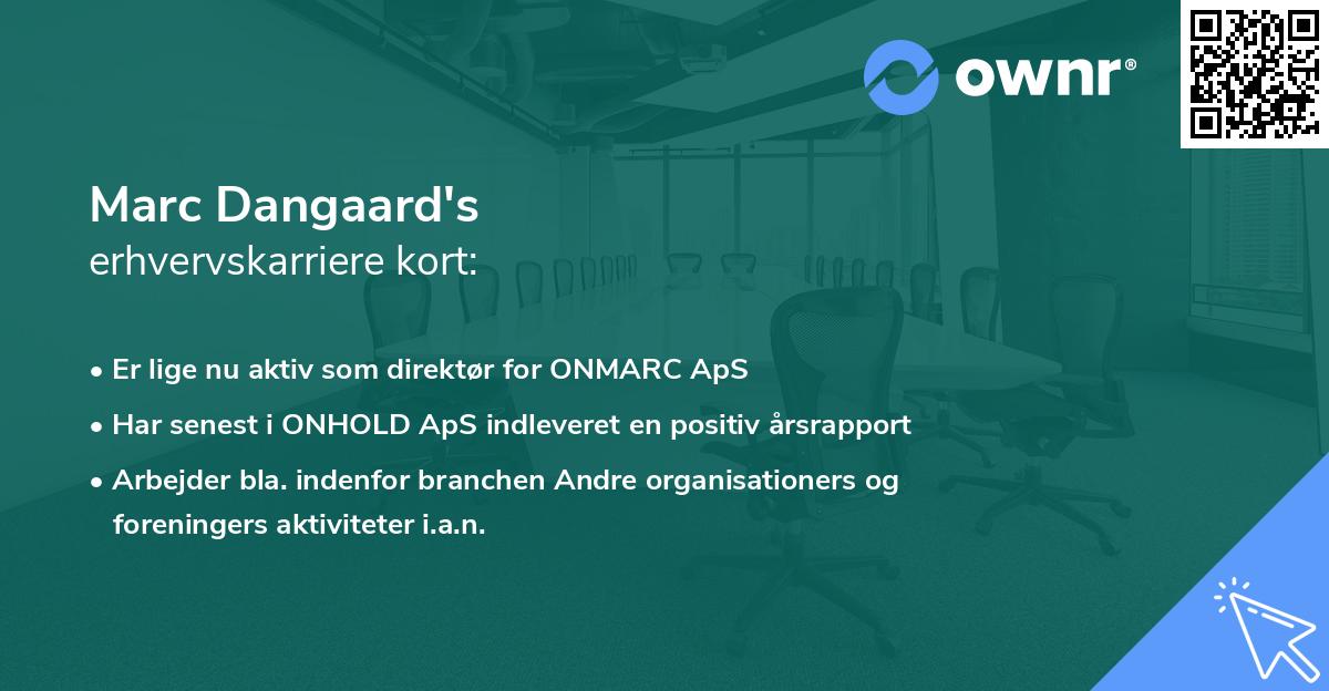 Marc Dangaard's erhvervskarriere kort