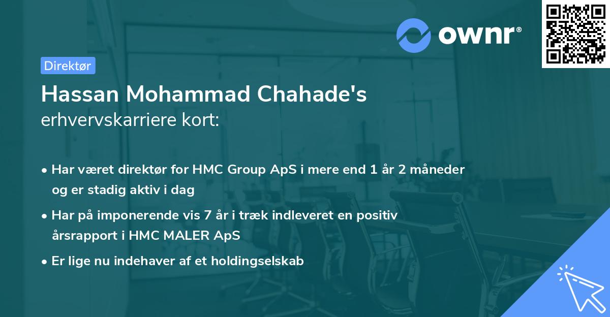 Hassan Mohammad Chahade's erhvervskarriere kort