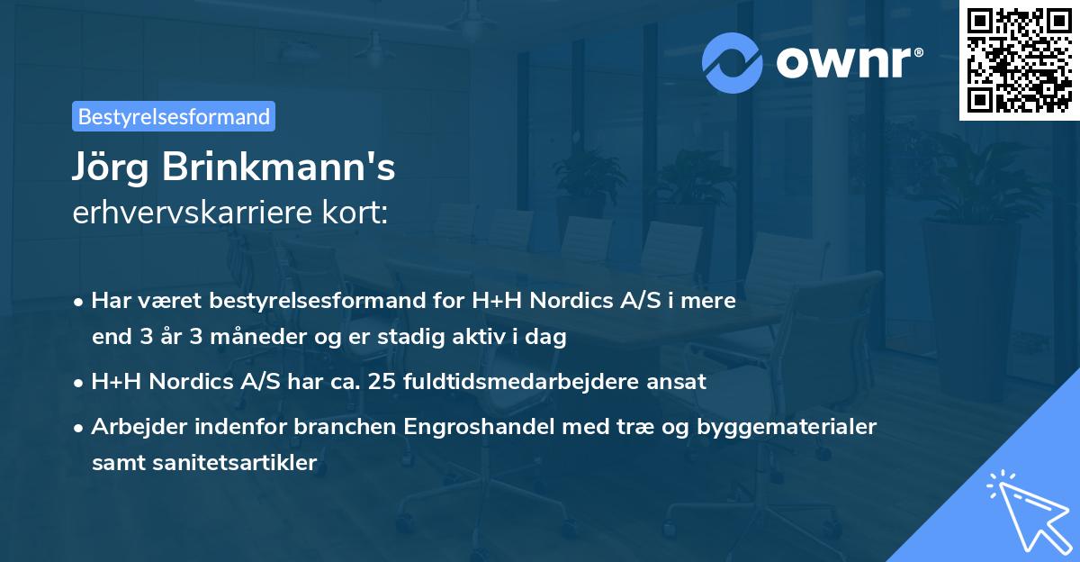 Jörg Brinkmann's erhvervskarriere kort