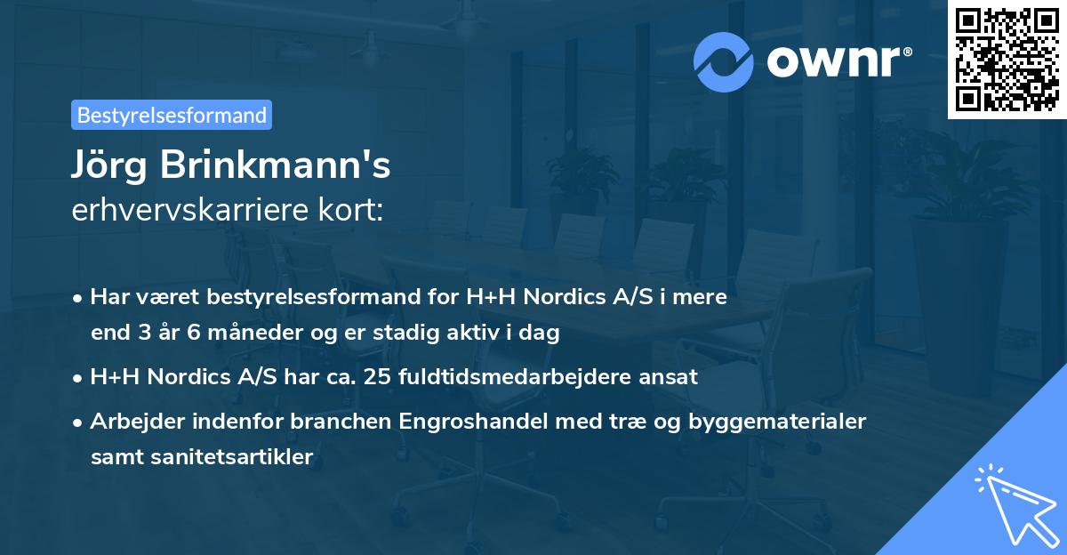 Jörg Brinkmann's erhvervskarriere kort