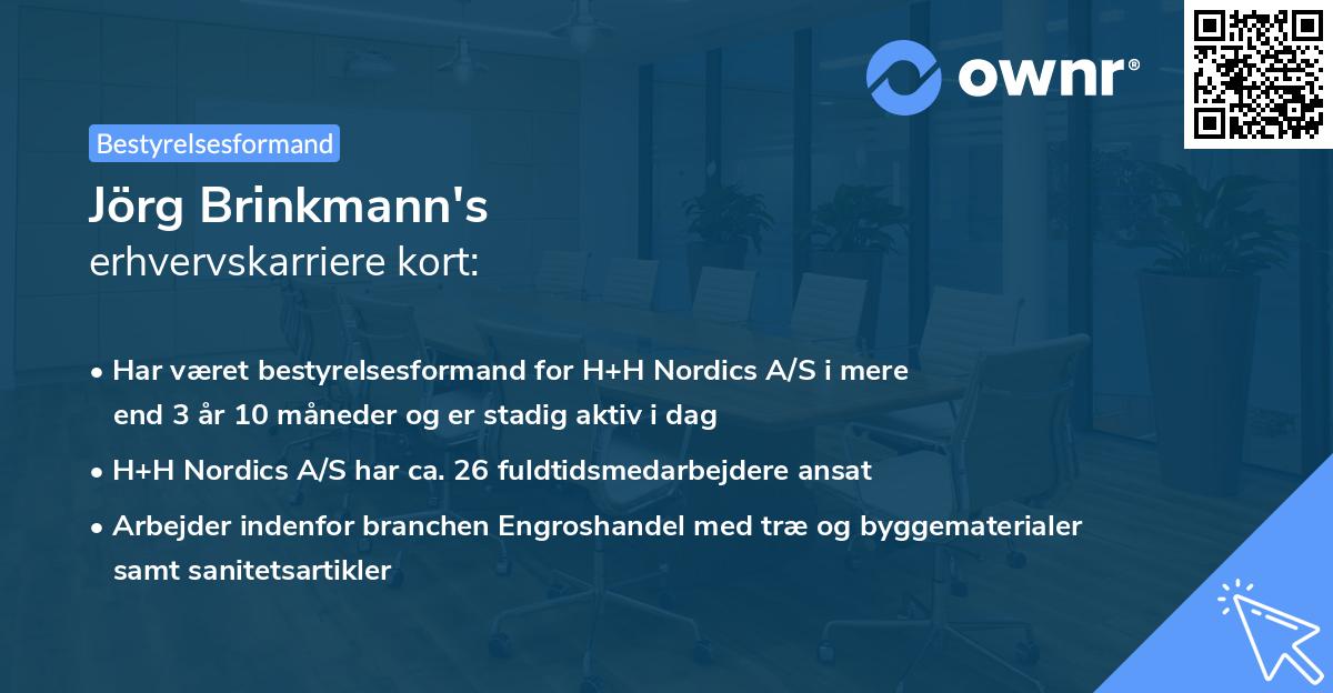Jörg Brinkmann's erhvervskarriere kort