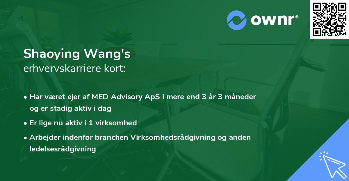 Shaoying Wang's erhvervskarriere kort