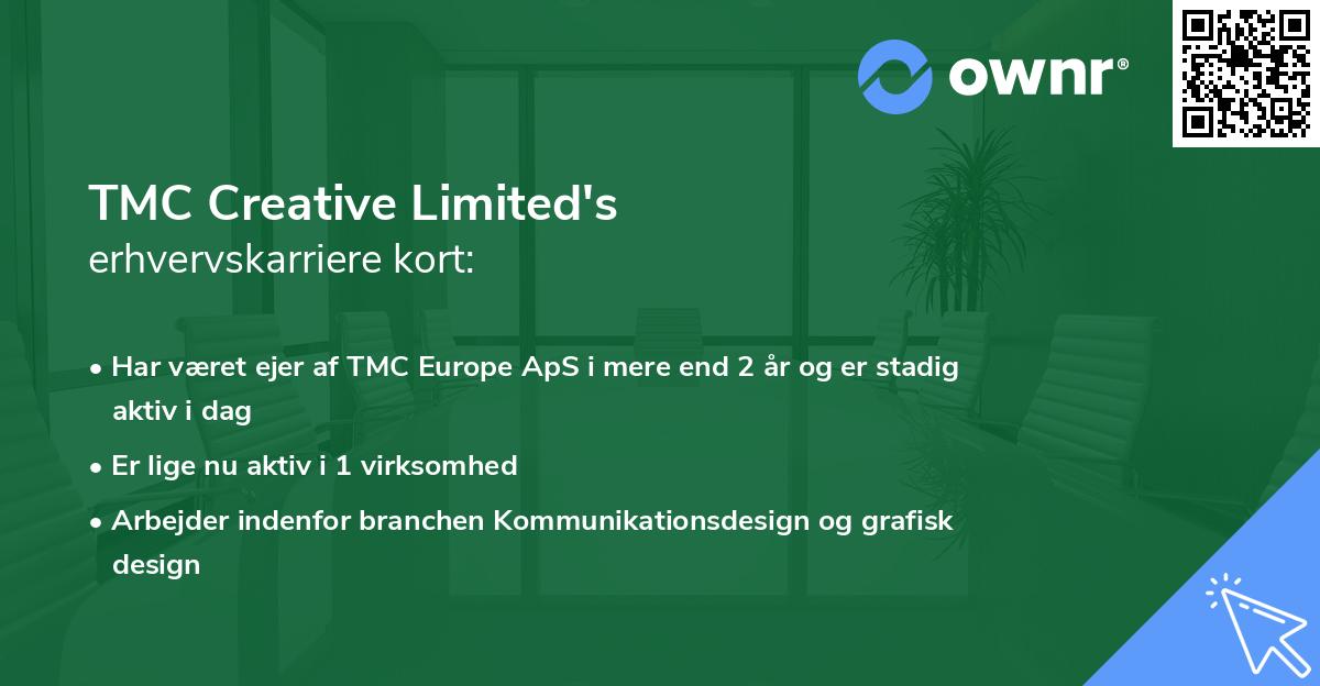 TMC Creative Limited's erhvervskarriere kort