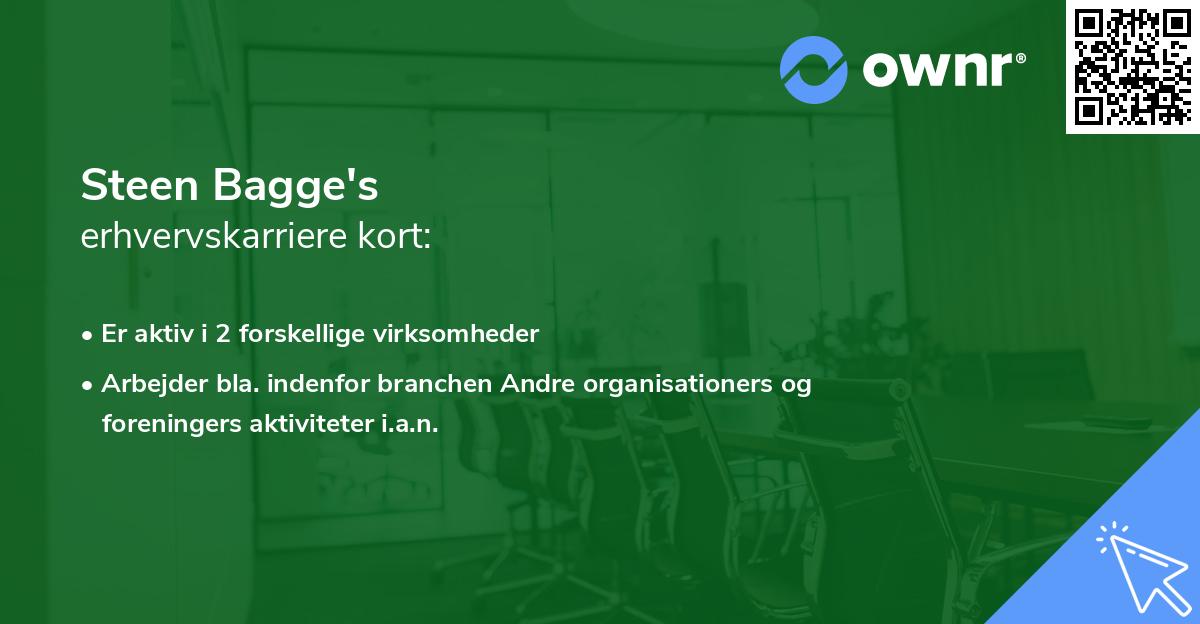 Steen Bagge's erhvervskarriere kort