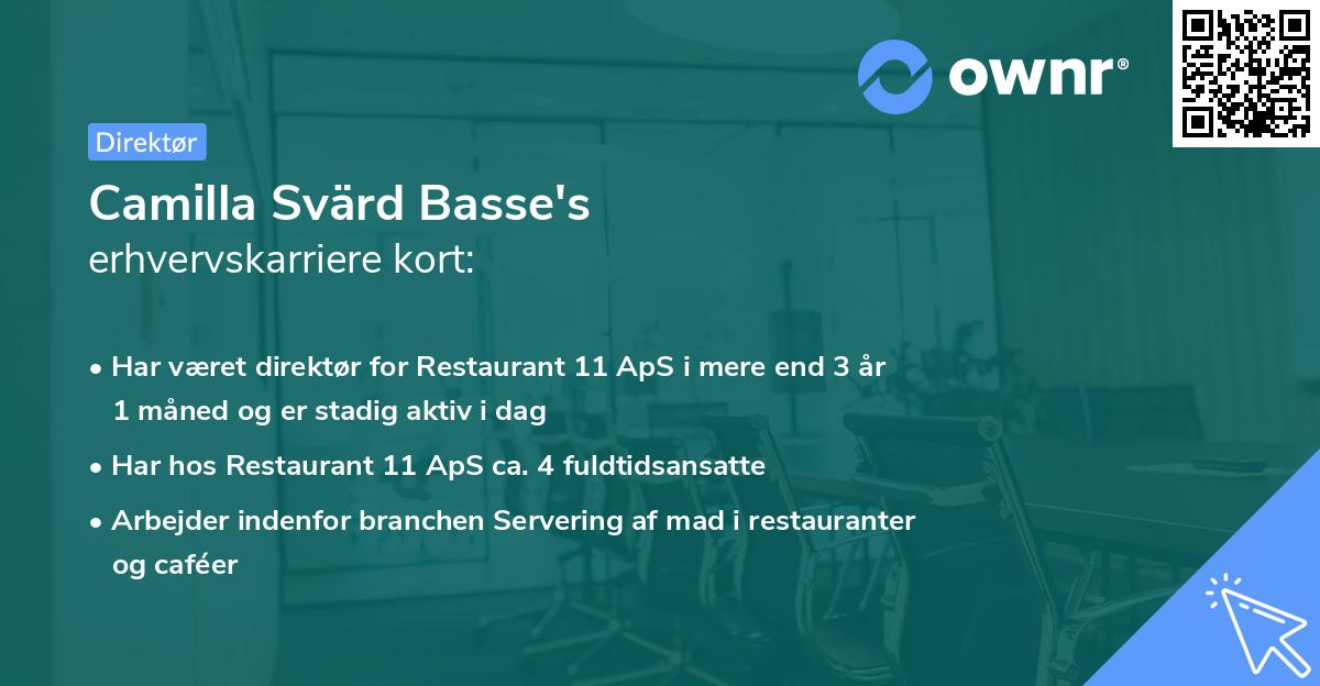 Camilla Svärd Basse's erhvervskarriere kort