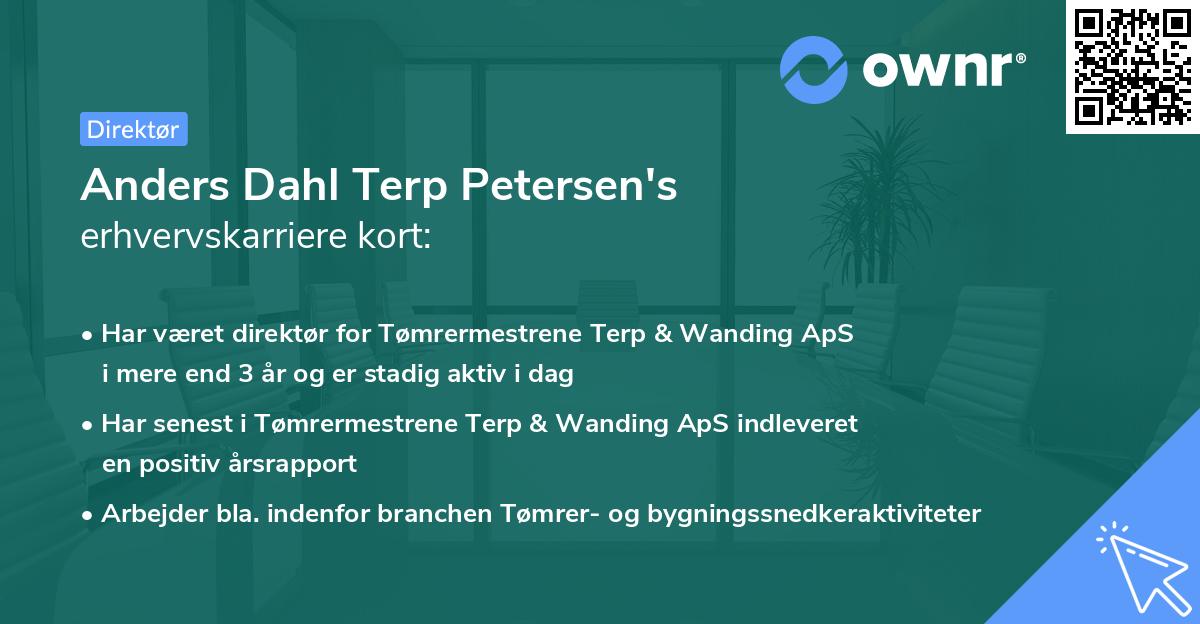 Anders Dahl Terp Petersen's erhvervskarriere kort