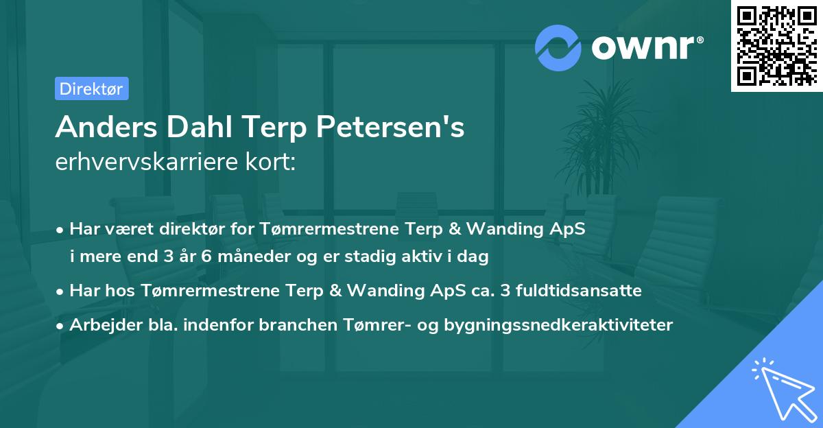 Anders Dahl Terp Petersen's erhvervskarriere kort