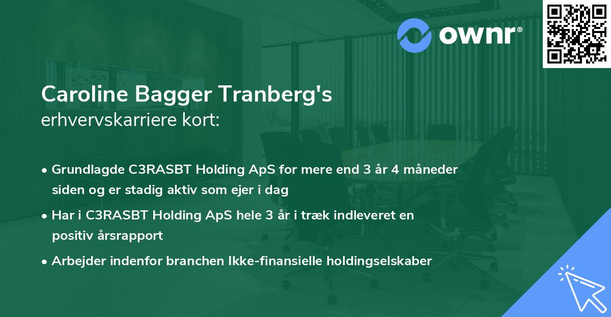 Caroline Bagger Tranberg's erhvervskarriere kort