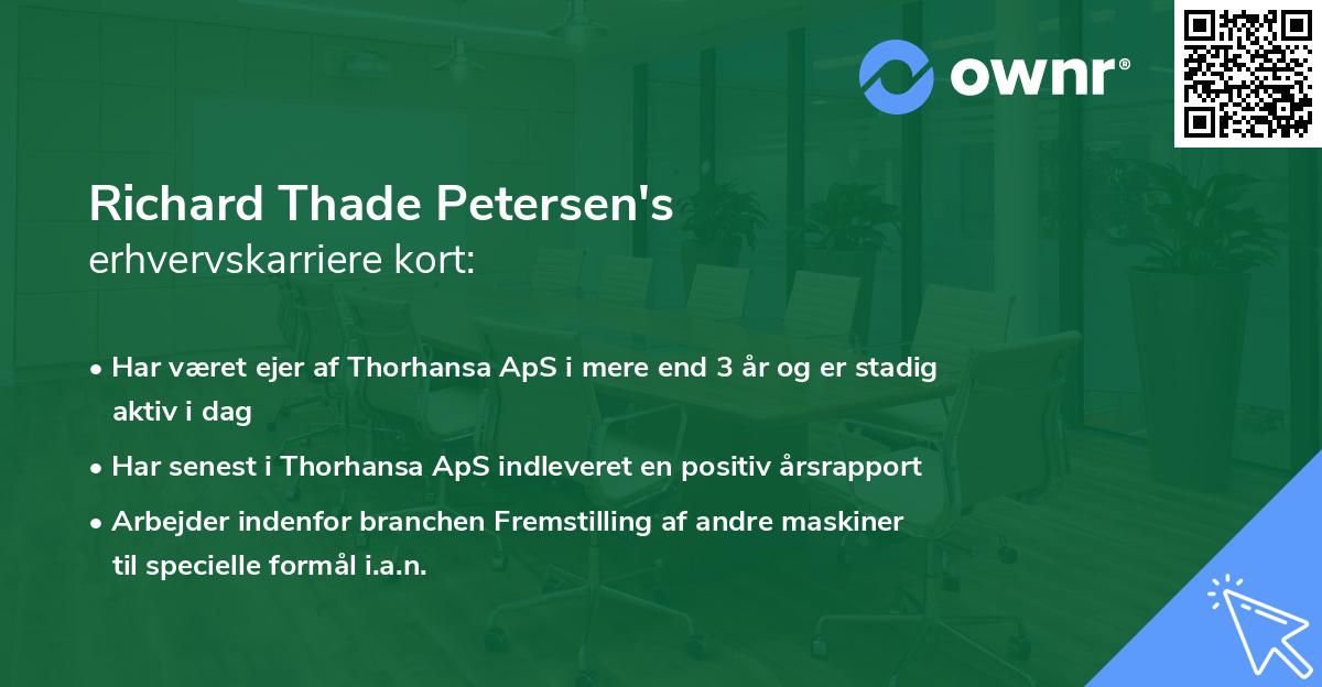 Richard Thade Petersen's erhvervskarriere kort