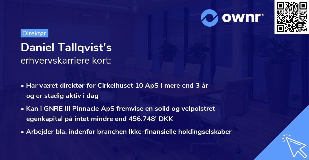 Daniel Tallqvist's erhvervskarriere kort