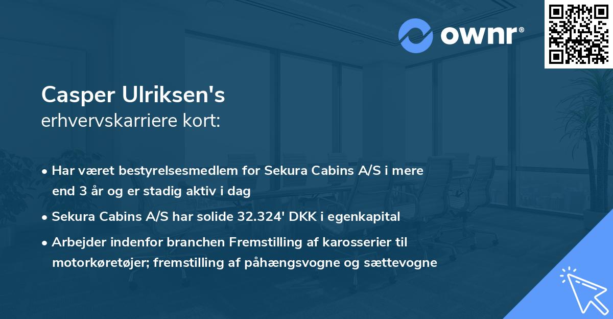Casper Ulriksen's erhvervskarriere kort