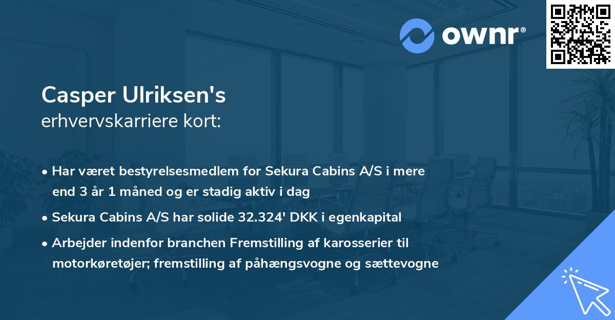 Casper Ulriksen's erhvervskarriere kort