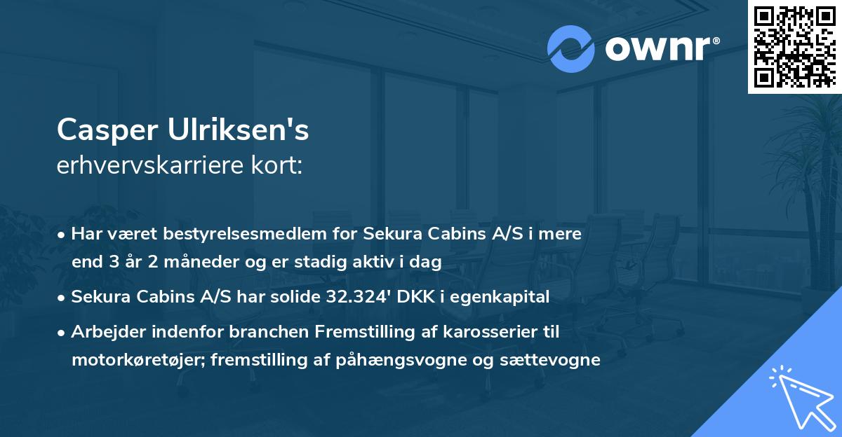 Casper Ulriksen's erhvervskarriere kort