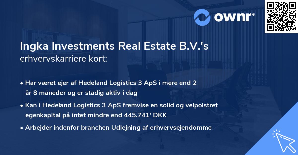Ingka Investments Real Estate B.V.'s erhvervskarriere kort