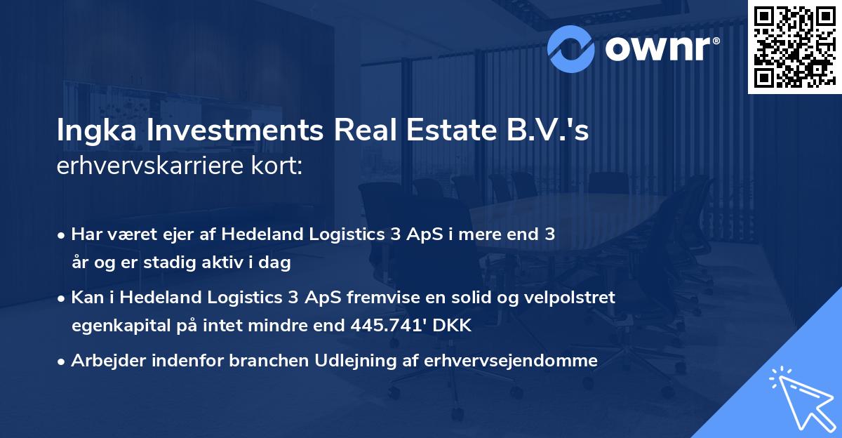 Ingka Investments Real Estate B.V.'s erhvervskarriere kort