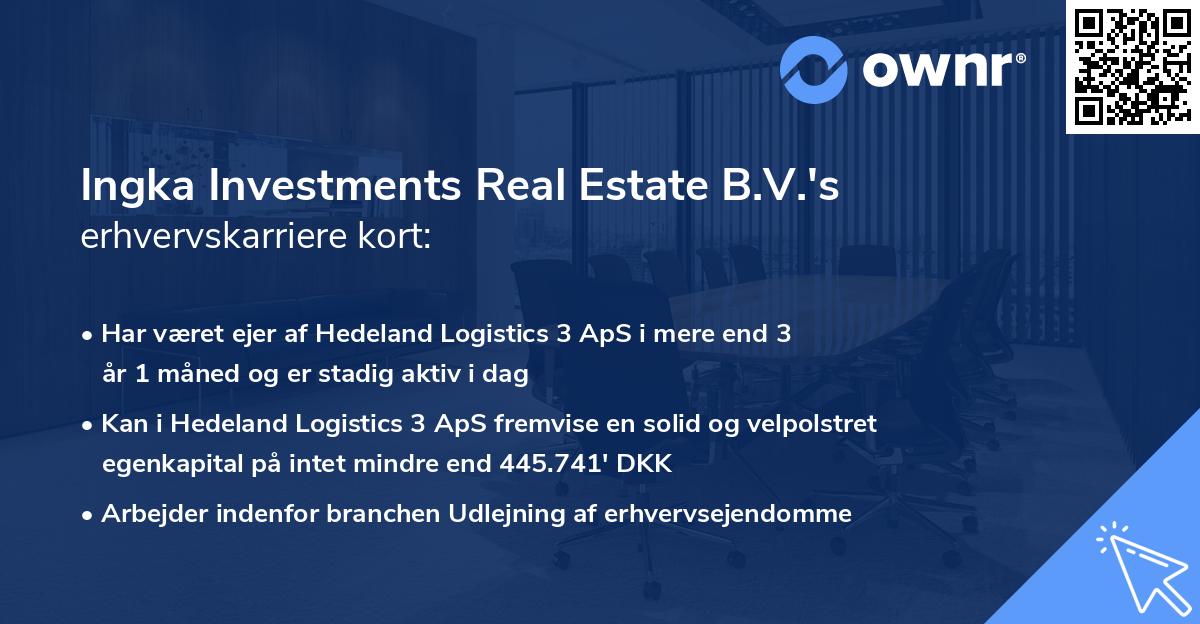 Ingka Investments Real Estate B.V.'s erhvervskarriere kort