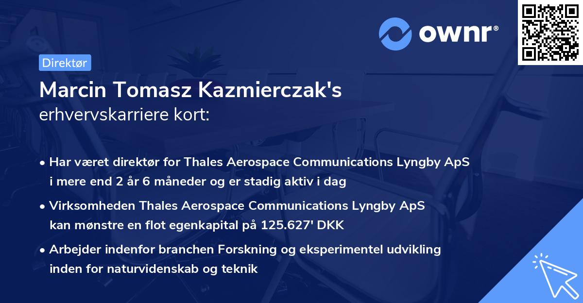 Marcin Tomasz Kazmierczak's erhvervskarriere kort
