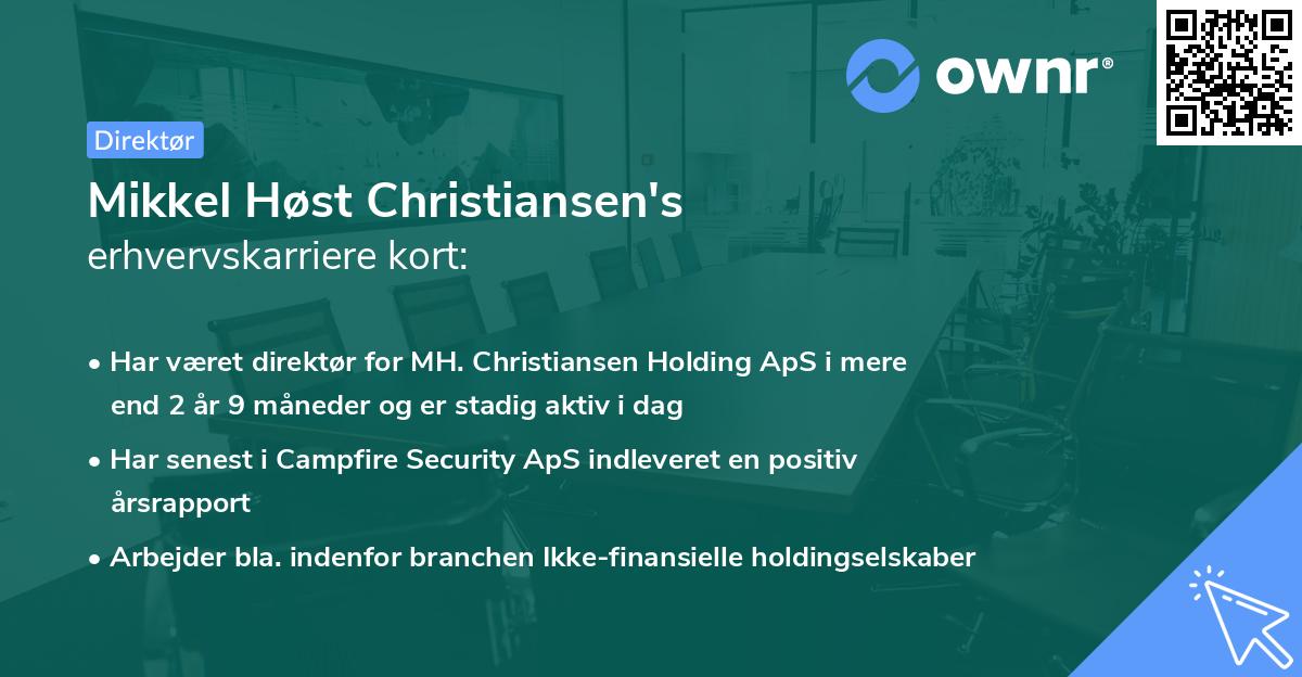 Mikkel Høst Christiansen's erhvervskarriere kort