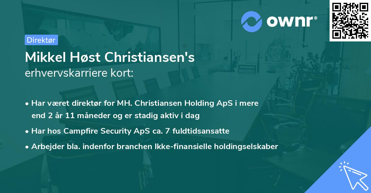 Mikkel Høst Christiansen's erhvervskarriere kort