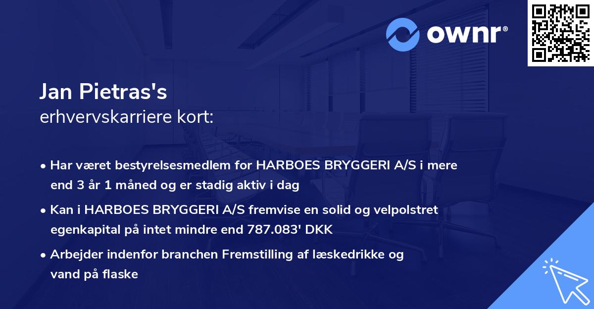 Jan Pietras's erhvervskarriere kort