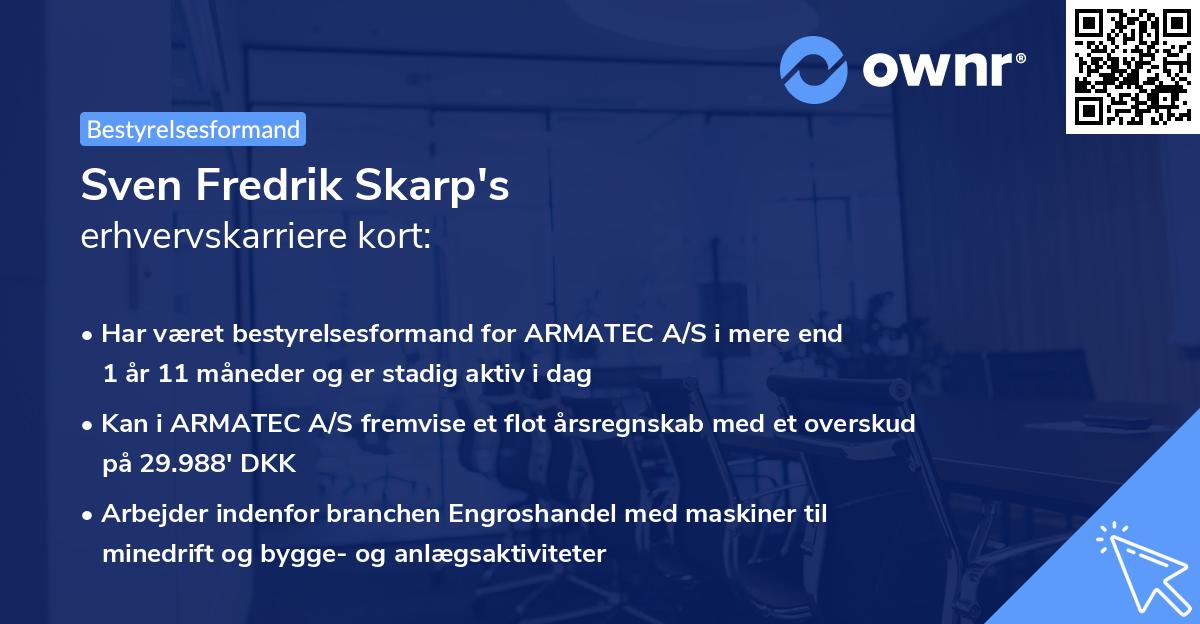 Sven Fredrik Skarp's erhvervskarriere kort